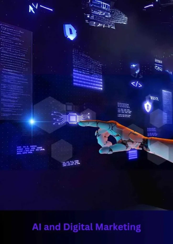 A robot finger touching a holographic display. 