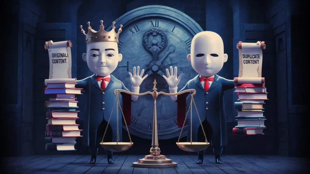 Difficulty in identifying original content and duplicate content which are identical.