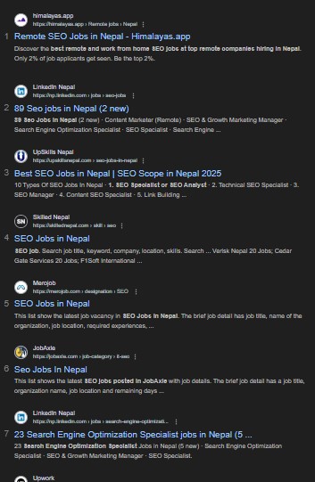 SEO Job Opportunities in Nepal